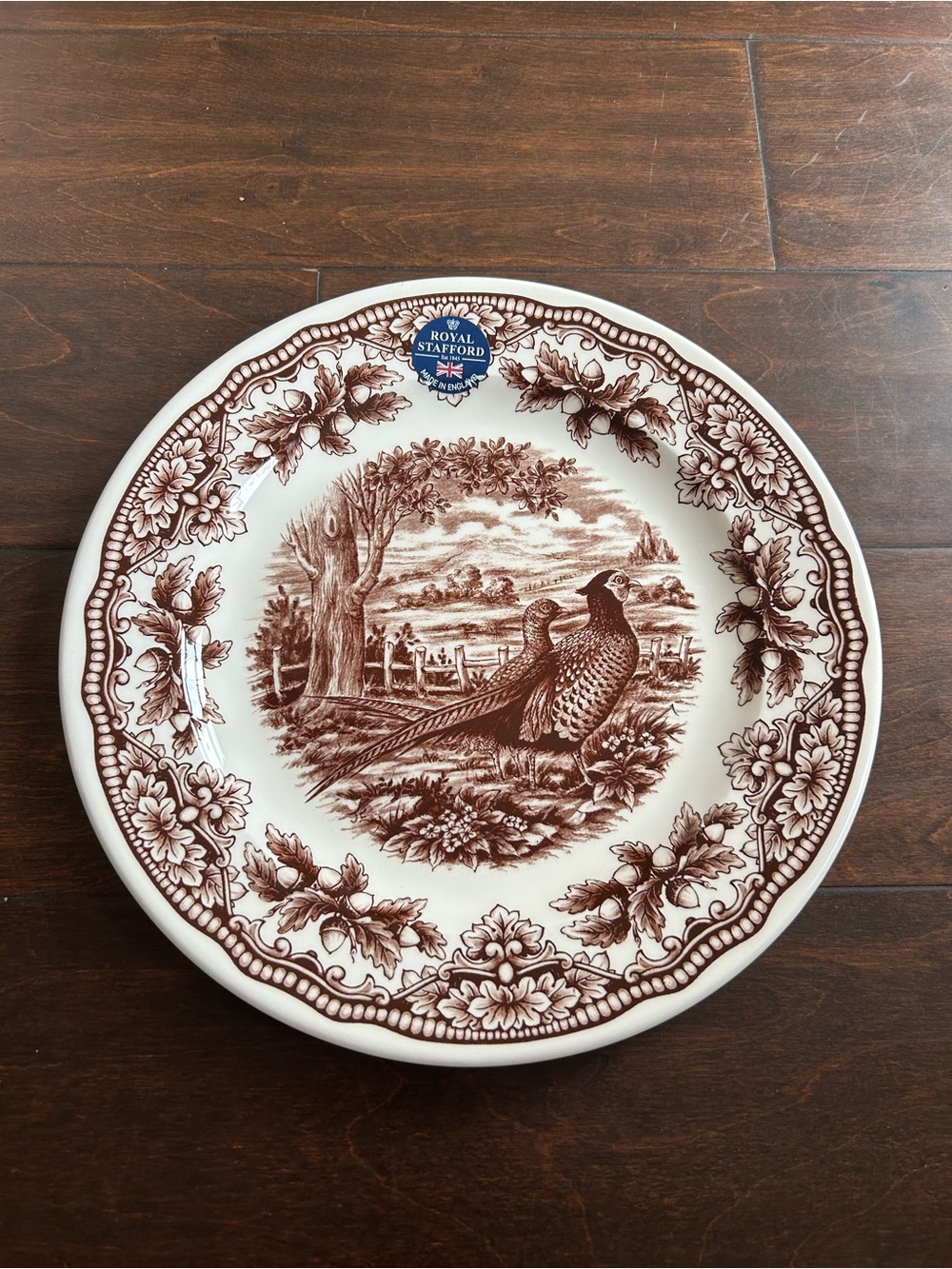 Royal Stafford Pheasant Thanksgiving Salad Plates Set of 4 Brown Woodland